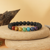 Lava 7 Chakra Bracelet | Balance, Calm, and Grounding