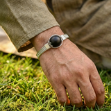 Silver Bracelet With Original Karungali Bead