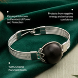 Silver Bracelet With Original Karungali Bead