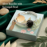 Silver Bracelet With Original Karungali Bead