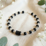 Karungali Silver Capper Bracelet with Damru