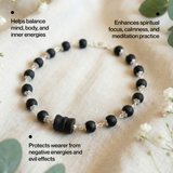 Karungali Silver Capper Bracelet with Damru