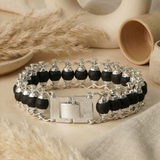 Silver Plated Karungali Modern Bracelet