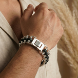 Silver Plated Karungali Modern Bracelet