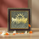7 Horses Pyrite Frame for Success & Prosperity