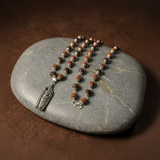 Rudraksha Karungali Malai in Silver-Cap with Murgan Shakti Pendant