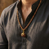 7 Mukhi Rudraksha Necklace Om Shree Design Gold Plated Original Nepali