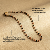 Gold-Capped Karungali Rudraksha Mala